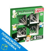 Набор из 4 головоломок Puzzling Professors (1425, 4 Metal Puzzle Set) с поврежденной упаковкой