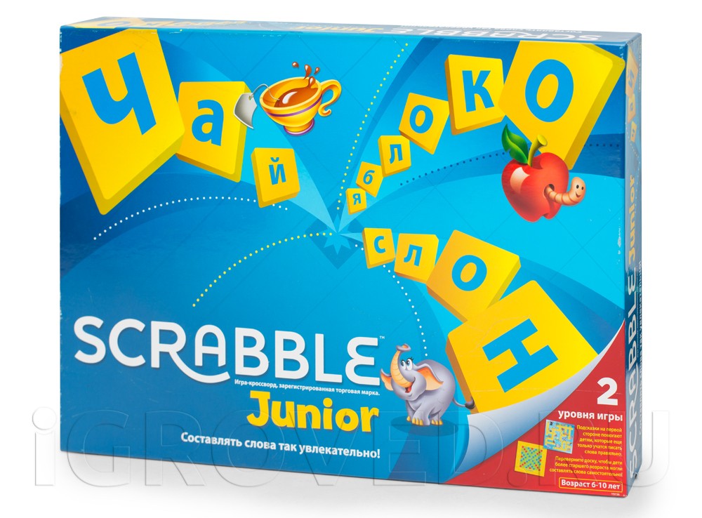 Коробка настольной игры Скрабл Джуниор (Scrabble Junior)