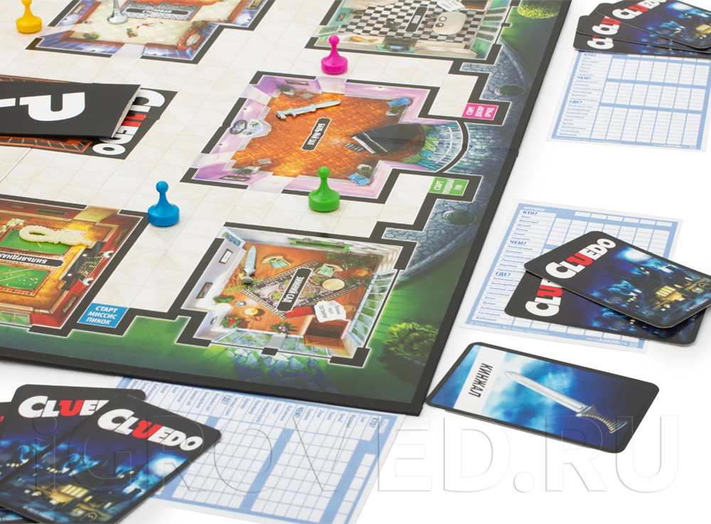 Игровой процесс настольной игры Клюедо (Cluedo
