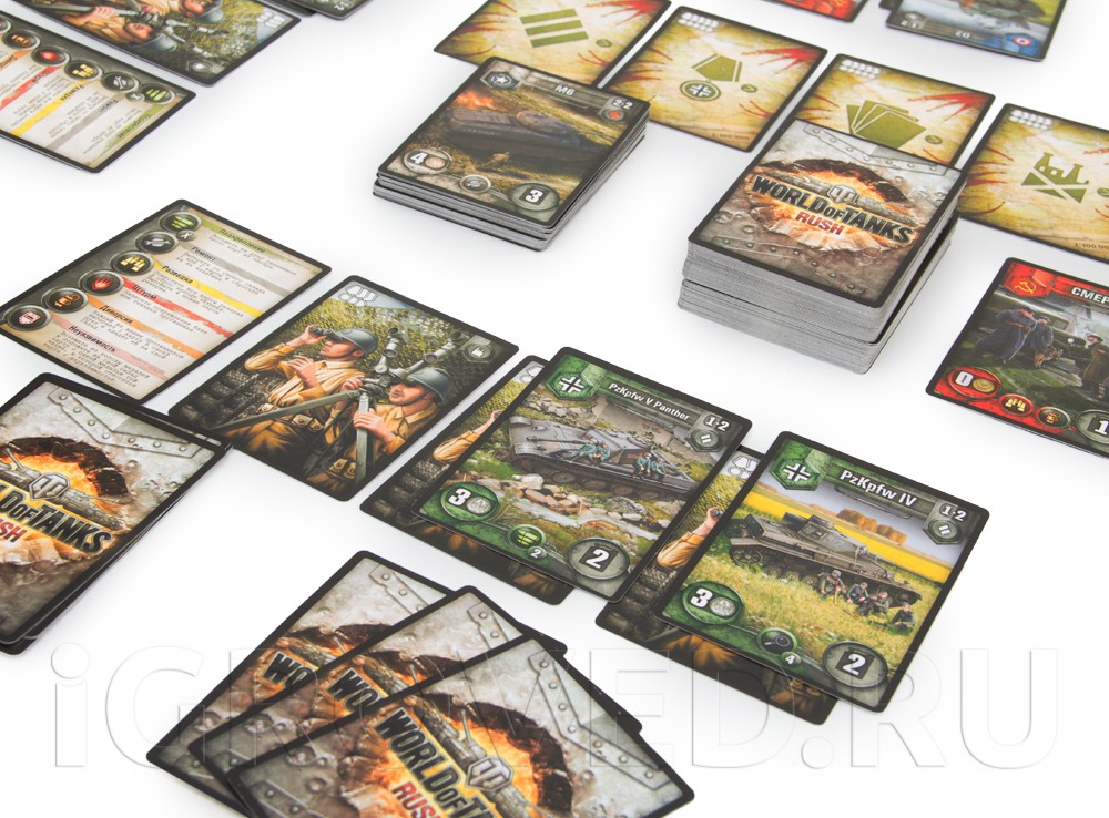 Карты настольной игры Процесс настольной игры World of tanks Rush