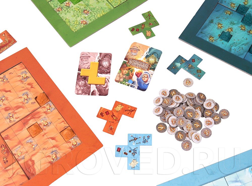 Игровой процесс настольной игры Скарабеи (Scarabya)