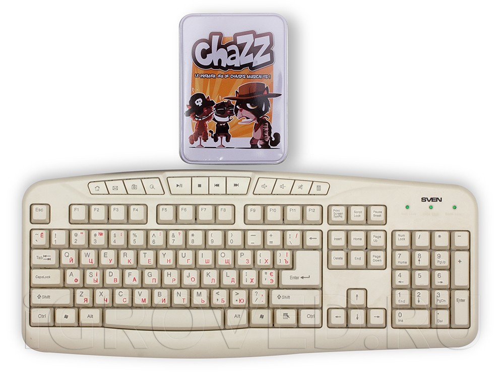 Коробка с настольной игрой Шустрые коты (Chazz) по сравнению с клавиатурой