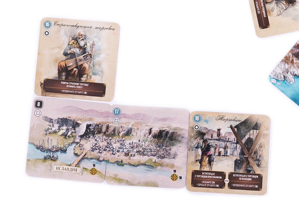 Коробка и компоненты настольной игры Картавентура: Винланд