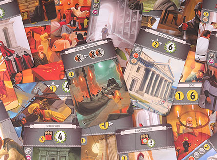 Компоненты настольной игры 7 чудес: Города (7 Wonders: Cities, дополнение) 