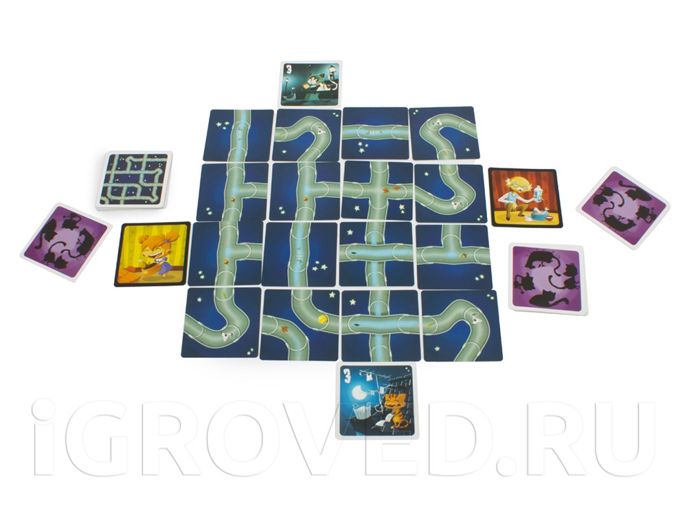 Игровой процесс настольной игры Мяу-лабиринт (Chabyrinthe)