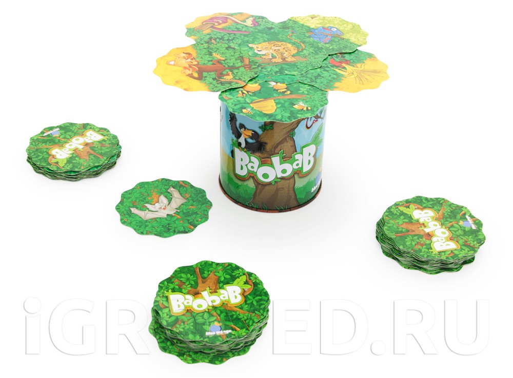 Компоненты настольной игры Баобаб (Baobab)