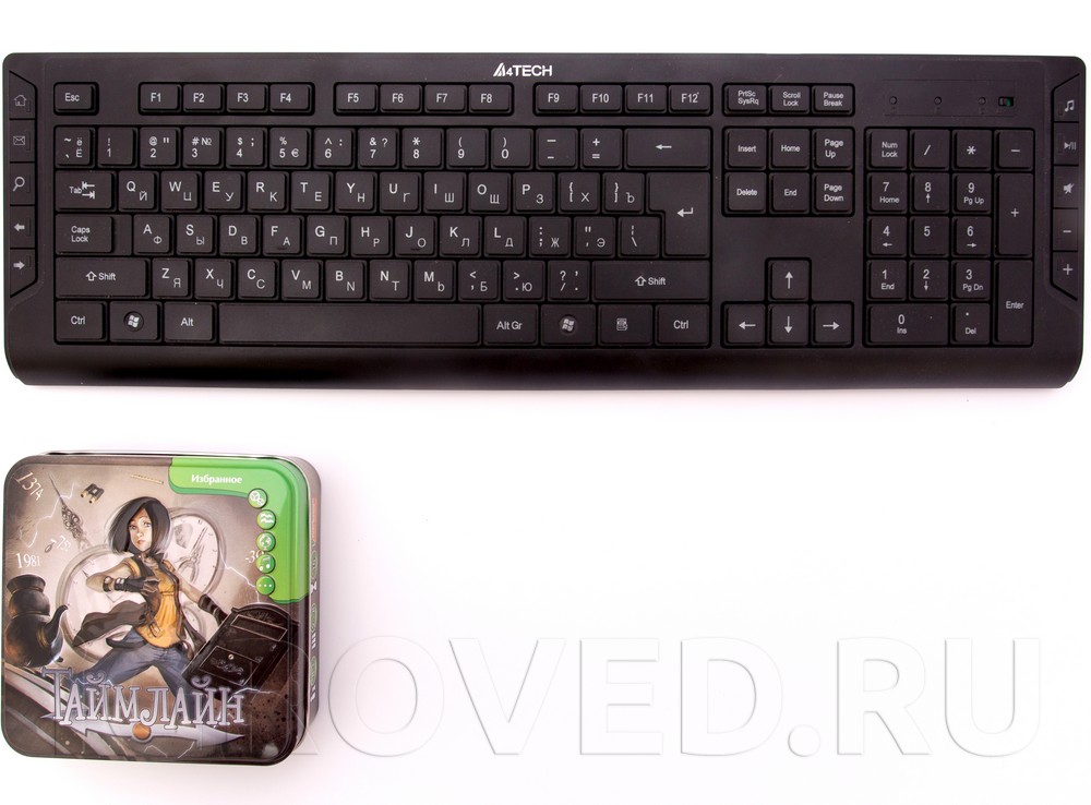 Коробка настольной игры Таймлайн Избранное  в сравнении с клавиатурой