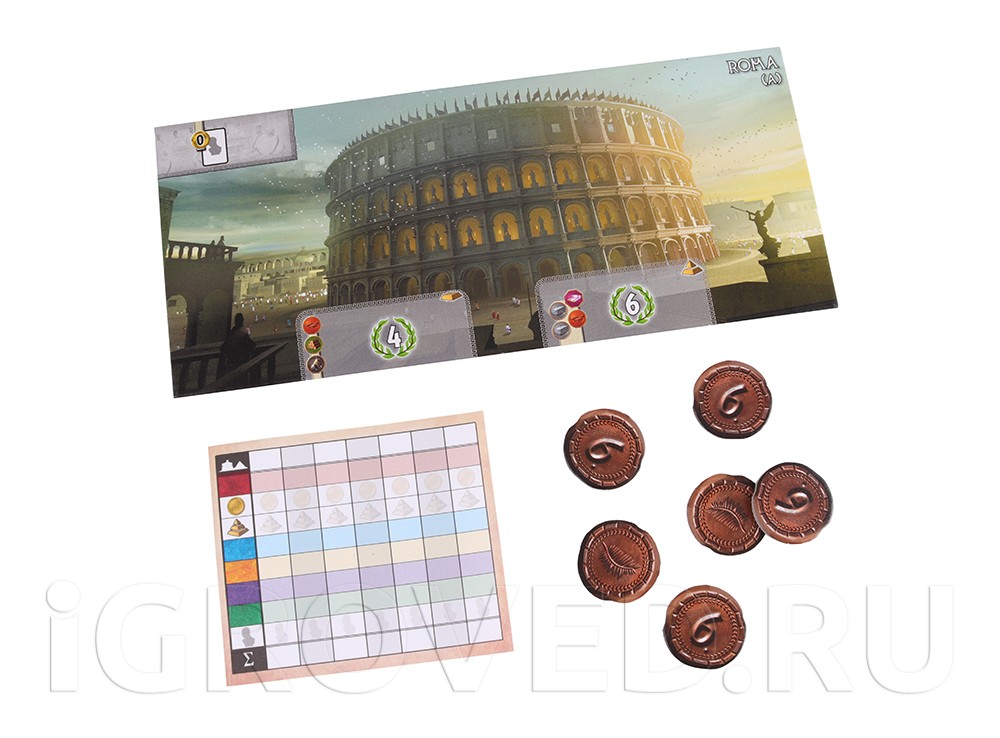 Компоненты настольной игры 7 чудес: Лидеры (7 Wonders: Leaders, дополнение) ML