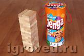 Настольная игра Дженга в тубусе (Jenga tube edition)