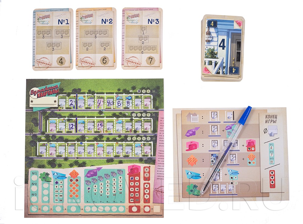 Игровой процесс настольной игры Бумажные кварталы