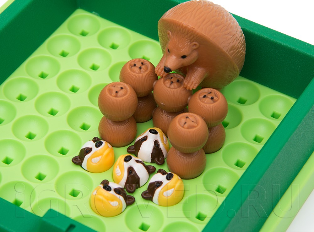 Ёжики и барсуки из настольной игры-головоломки Спасибо ёжиков!